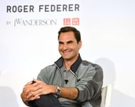Roger Federer at the launch of his new UNIQLO collection